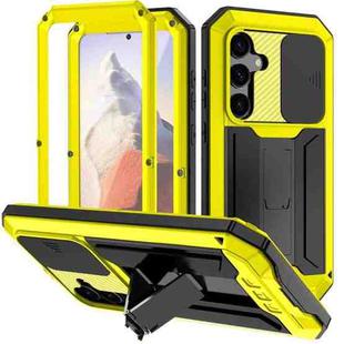 For Samsung Galaxy S25 5G R-JUST Sliding Camera Life Waterproof Holder Phone Case(Yellow)