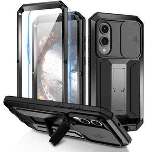 For Samsung Galaxy S25 Edge 5G R-JUST Sliding Camera Life Waterproof Holder Phone Case(Black)