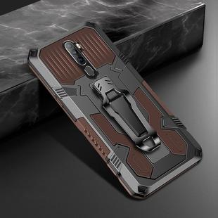 For OPPO A9 (2020) Machine Armor Warrior Shockproof PC + TPU Protective Case(Coffee)