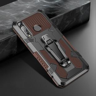 For Motorola Moto G8 Plus Machine Armor Warrior Shockproof PC + TPU Protective Case(Coffee)