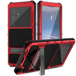 For Samsung Galaxy S24 Ultra 5G R-JUST Life Waterproof Dustproof Shockproof Holder Phone Case(Red)