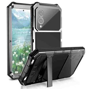 For Samsung Galaxy S25 Edge 5G R-JUST Life Waterproof Dustproof Shockproof Holder Phone Case(Silver)