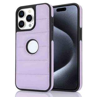 For iPhone 15 Pro Max Piano Key Hollow Cutout PU Phone Case(Light Purple)