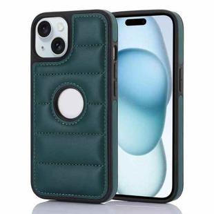 For iPhone 15 Plus Piano Key Hollow Cutout PU Phone Case(Green)