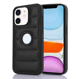 For iPhone 11 Piano Key Hollow Cutout PU Phone Case(Black)