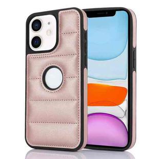 For iPhone 11 Piano Key Hollow Cutout PU Phone Case(Rose Gold)