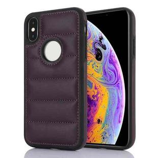 For iPhone XS Max Piano Key Hollow Cutout PU Phone Case(Dark Purple)