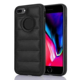 For iPhone 8 Plus / 7 Plus Piano Key Hollow Cutout PU Phone Case(Black)