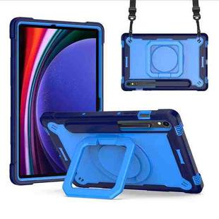 For Samsung Galaxy Tab S9 FE / S9 Handle Robot Silicone Hybrid PC Tablet Case(Navy Blue Blue)