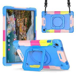 For Samsung Galaxy Tab A9+ Handle Robot Silicone Hybrid PC Tablet Case(Camouflage Blue)