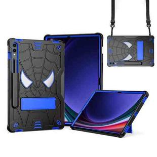 For Samsung Galaxy Tab S9 FE+ / S9+ Fold-Holder Spider Silicone Hybrid PC Tablet Case(Back Blue)