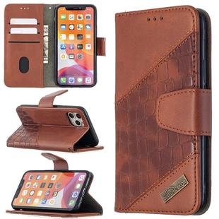 For iPhone 11 Pro Matching Color Crocodile Texture Horizontal Flip PU Leather Case with Wallet & Holder & Card Slots(Brown)