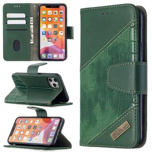 For iPhone 11 Pro Matching Color Crocodile Texture Horizontal Flip PU Leather Case with Wallet & Holder & Card Slots(Green)