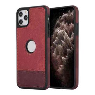 For iPhone 11 Pro Splicing Sewing Hollow Cutout PU Phone Case(Red)