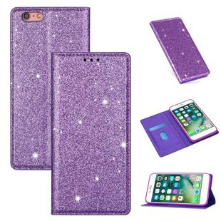 For iPhone 6 Plus Ultrathin Glitter Magnetic Horizontal Flip Leather Case with Holder & Card Slots(Purple)