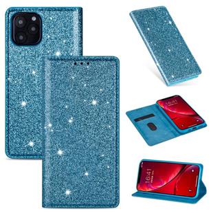 For iPhone 11 Pro Ultrathin Glitter Magnetic Horizontal Flip Leather Case with Holder & Card Slots(Sky Blue)