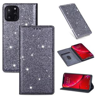For iPhone 11 Pro Ultrathin Glitter Magnetic Horizontal Flip Leather Case with Holder & Card Slots(Gray)