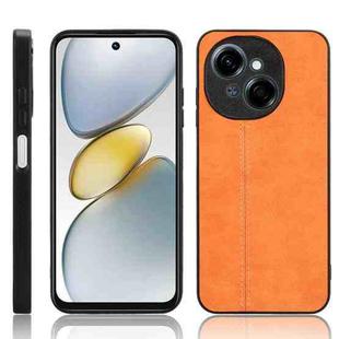 For Tecno Spark Go 1 Cow Pattern Sewing Back Cover Phone Case(Orange)