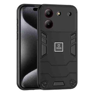 For ZTE Blade A54 2 in 1 Shockproof Phone Case(Black)