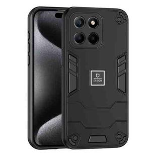 For Honor X6 2 in 1 Shockproof Phone Case(Black)