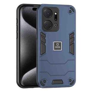 For Honor X7a 2 in 1 Shockproof Phone Case(Blue)