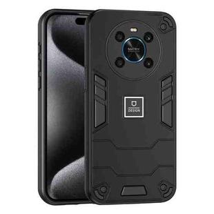 For Honor X9 2 in 1 Shockproof Phone Case(Black)