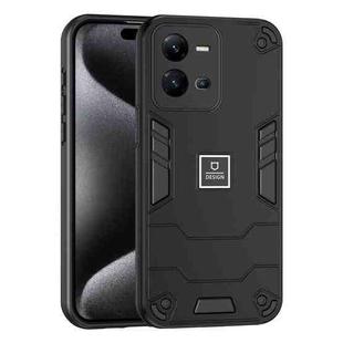 For vivo V25 5G 2 in 1 Shockproof Phone Case(Black)
