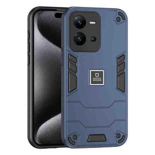 For vivo V25e 2 in 1 Shockproof Phone Case(Blue)