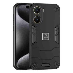 For vivo V29e 2 in 1 Shockproof Phone Case(Black)