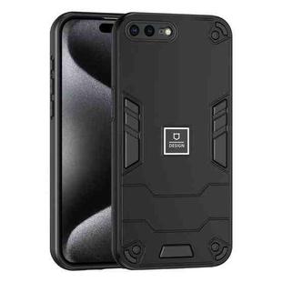 For iPhone 8 Plus / 7 Plus 2 in 1 Shockproof Phone Case(Black)