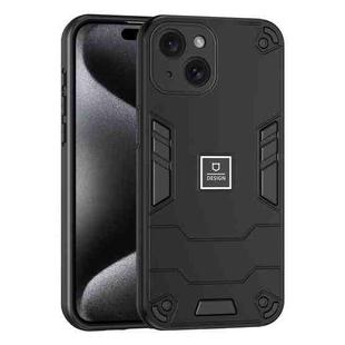 For iPhone 15 Plus 2 in 1 Shockproof Phone Case(Black)