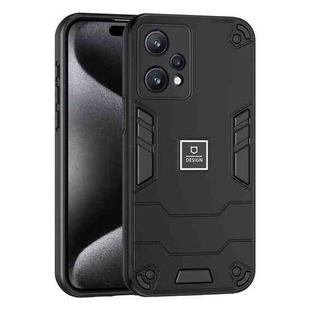 For Realme 9 Pro+ 2 in 1 Shockproof Phone Case(Black)