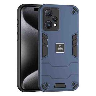 For Realme 9 Pro+ 2 in 1 Shockproof Phone Case(Blue)