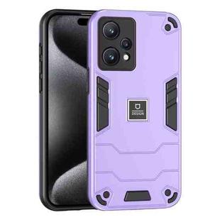 For Realme 9 Pro+ 2 in 1 Shockproof Phone Case(Purple)