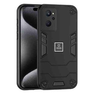 For Realme 9i 2 in 1 Shockproof Phone Case(Black)