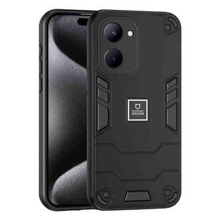 For Realme C33 2 in 1 Shockproof Phone Case(Black)