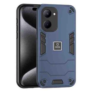 For Realme C33 2 in 1 Shockproof Phone Case(Blue)