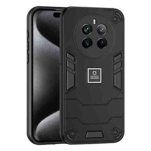 For Realme 12 Pro+ 2 in 1 Shockproof Phone Case(Black)