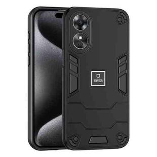 For OPPO A17 2 in 1 Shockproof Phone Case(Black)