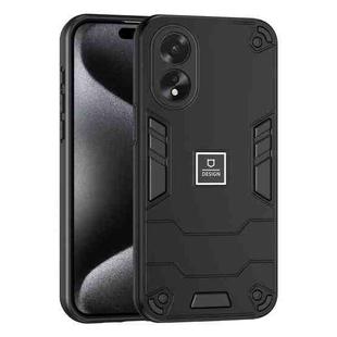 For OPPO A38 4G 2 in 1 Shockproof Phone Case(Black)