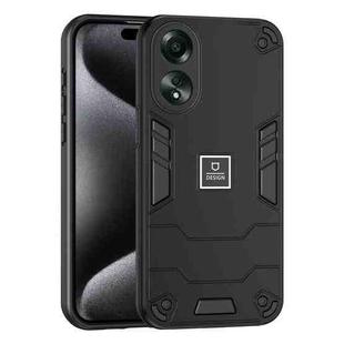 For OPPO A58 4G 2 in 1 Shockproof Phone Case(Black)