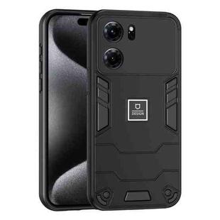 For OPPO K10 2 in 1 Shockproof Phone Case(Black)