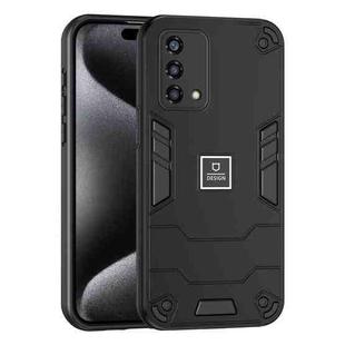 For OPPO Reno6 Lite 2 in 1 Shockproof Phone Case(Black)