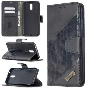 For Nokia 2.3 Matching Color Crocodile Texture Horizontal Flip PU Leather Case with Wallet & Holder & Card Slots(Black)