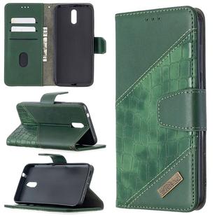For Nokia 2.3 Matching Color Crocodile Texture Horizontal Flip PU Leather Case with Wallet & Holder & Card Slots(Green)