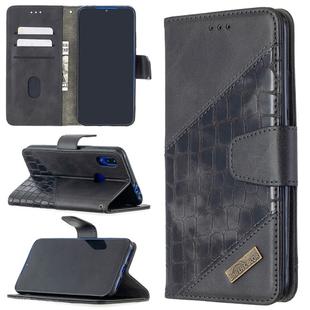 For Xiaomi Redmi 7 Matching Color Crocodile Texture Horizontal Flip PU Leather Case with Wallet & Holder & Card Slots(Black)