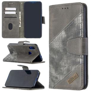 For Xiaomi Redmi 7 Matching Color Crocodile Texture Horizontal Flip PU Leather Case with Wallet & Holder & Card Slots(Grey)