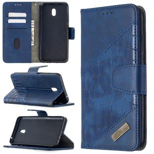 For Xiaomi Redmi 8A Matching Color Crocodile Texture Horizontal Flip PU Leather Case with Wallet & Holder & Card Slots(Blue)