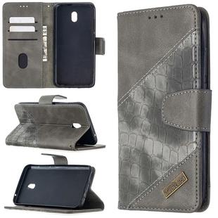 For Xiaomi Redmi 8A Matching Color Crocodile Texture Horizontal Flip PU Leather Case with Wallet & Holder & Card Slots(Grey)