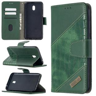 For Xiaomi Redmi 8A Matching Color Crocodile Texture Horizontal Flip PU Leather Case with Wallet & Holder & Card Slots(Green)